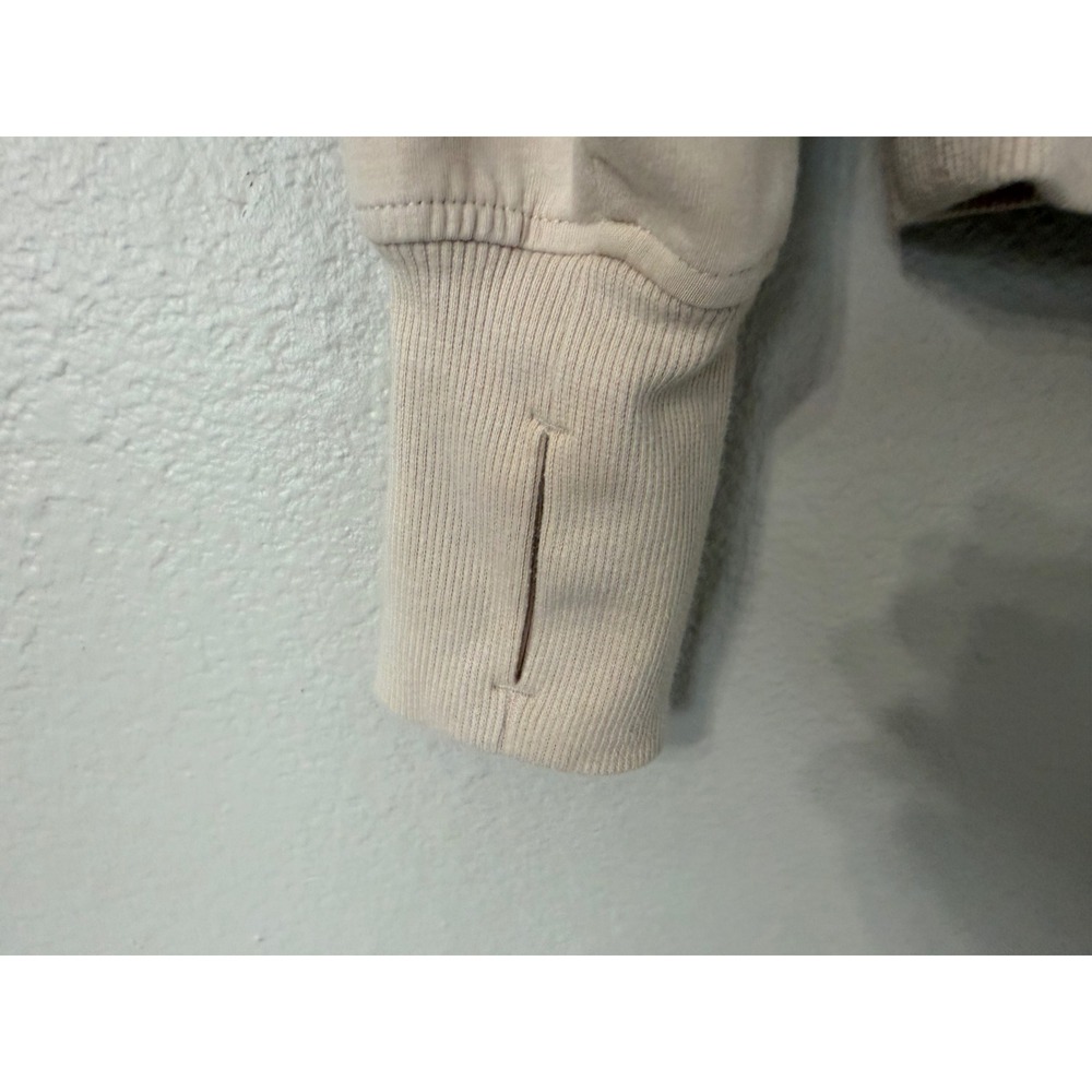 Old Navy Active Dynamic Fleece Cropped Large Tan Quarter Zip Pullover Sweatshirt - Picture 3 of 4